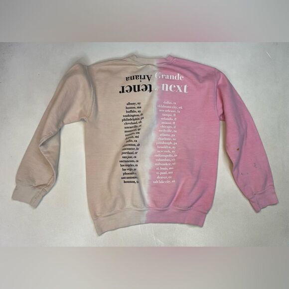Ariana Grande Sweetener Tour Sweatshirt Women Small Beige Pink Music - Picture 1 of 9